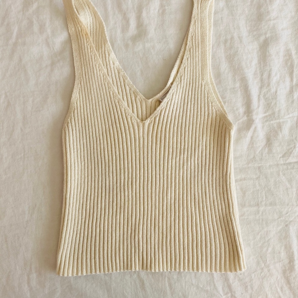 Knitted Cream Tank Top!